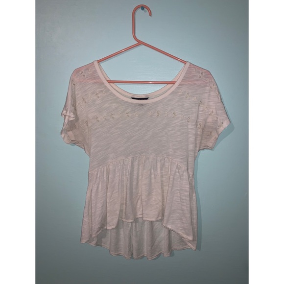 American Eagle Outfitters Tops - 3/$20 American Eagle Peplum Shirt Off-White